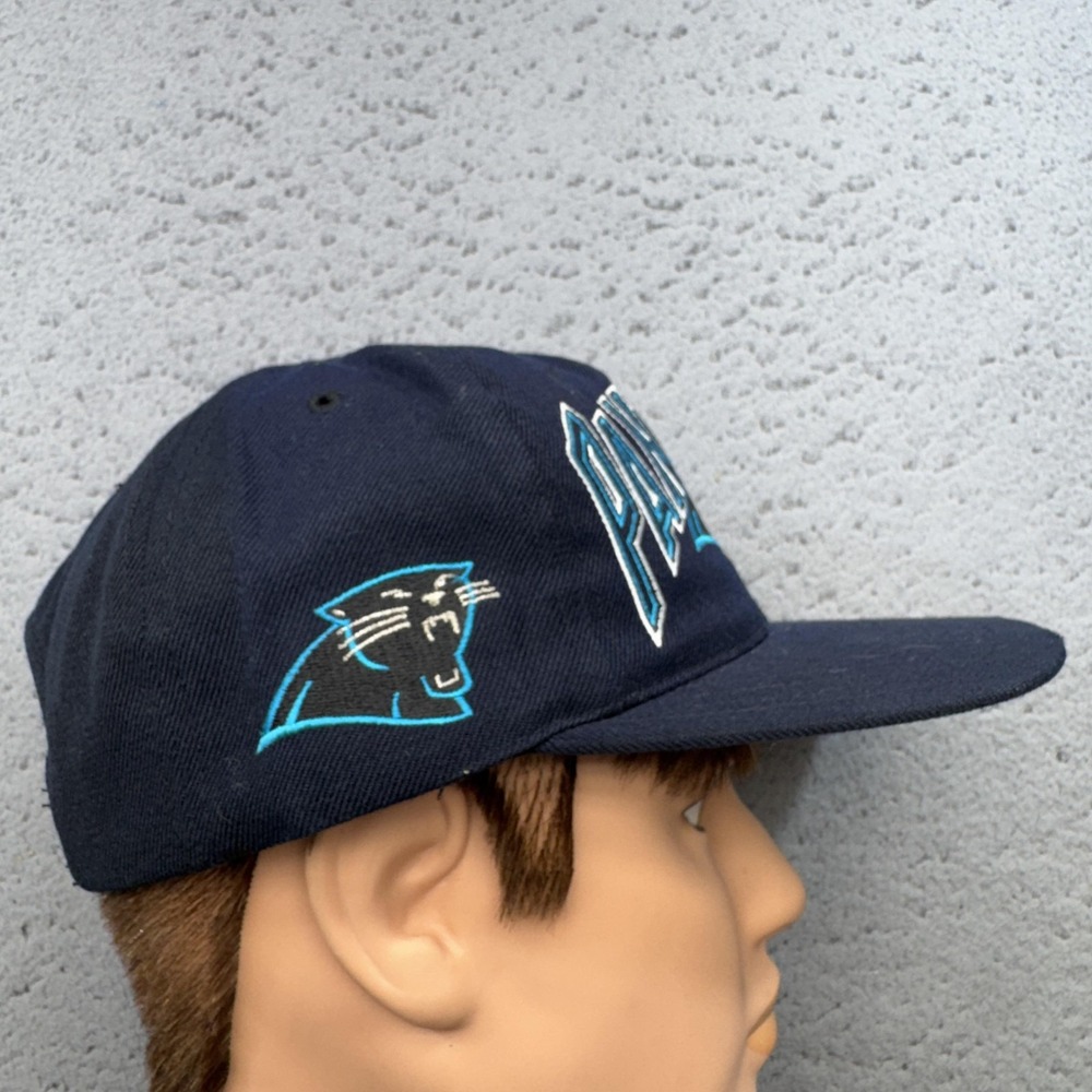 Vintage Carolina Panthers Hat Cap Snap Back Mens One Size Navy NFL Football 90s - Picture 4 of 10